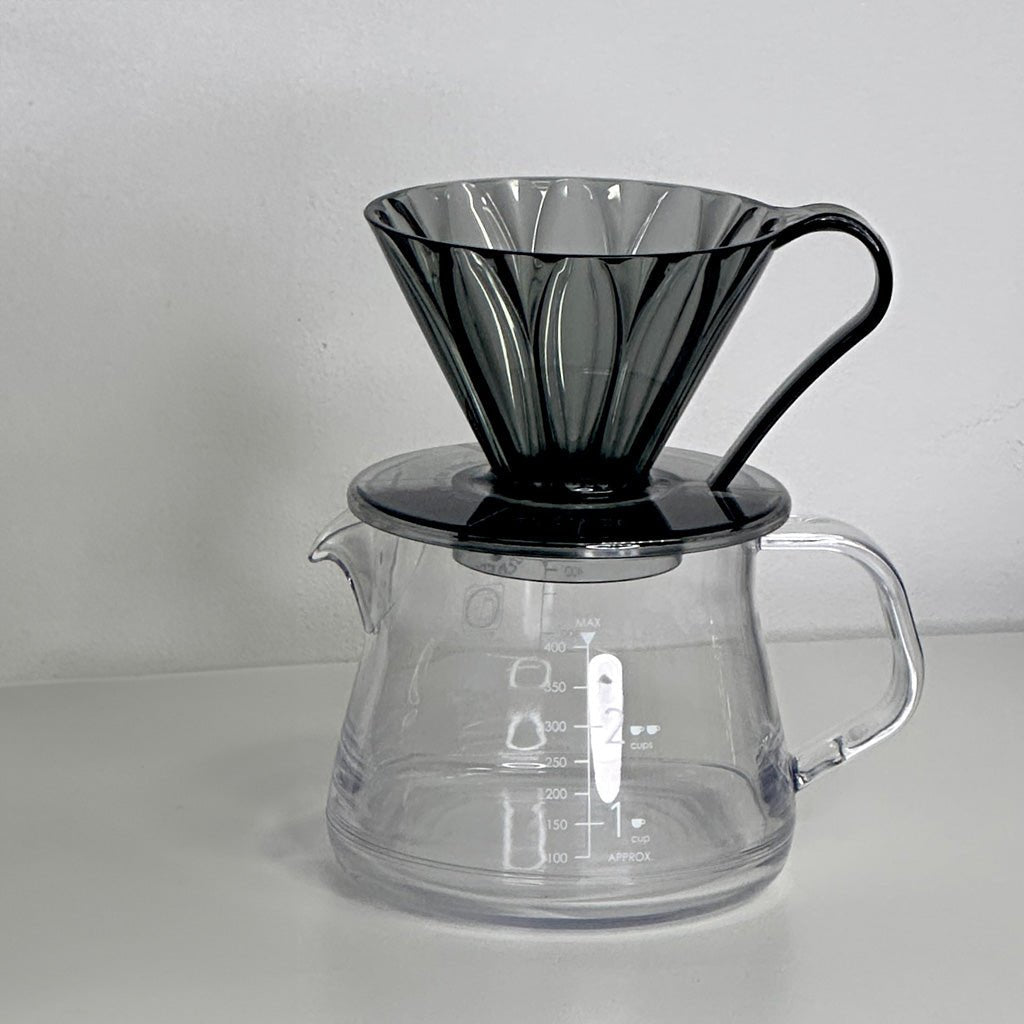 Cafec 1 Cup Black Tritan Flower Dripper - Barista Supplies
