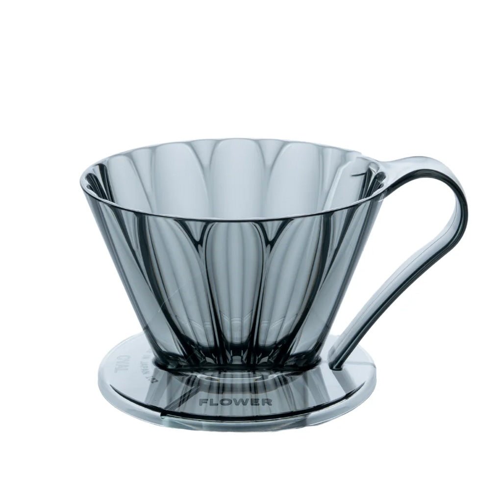 Cafec 102 Black Flower Oval Dripper - Barista Supplies