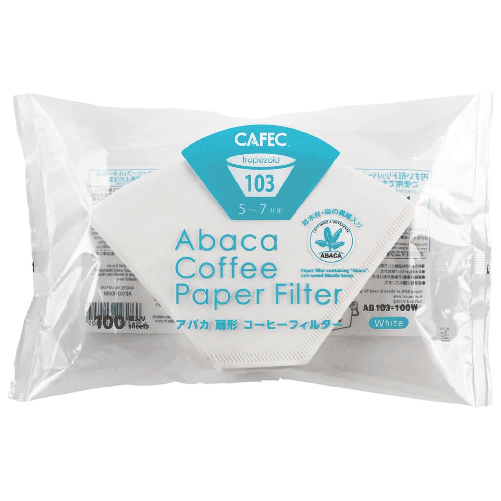 Cafec 5 - 7 Cup Abaca Trapezoid Filter Paper 100 Pack - Barista Supplies