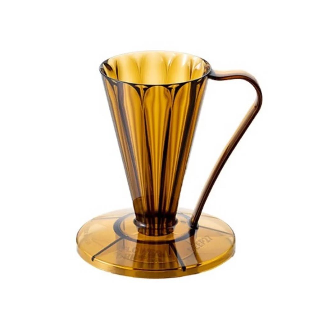 Cafec Deep 27 Clear Brown Flower Dripper - Barista Supplies