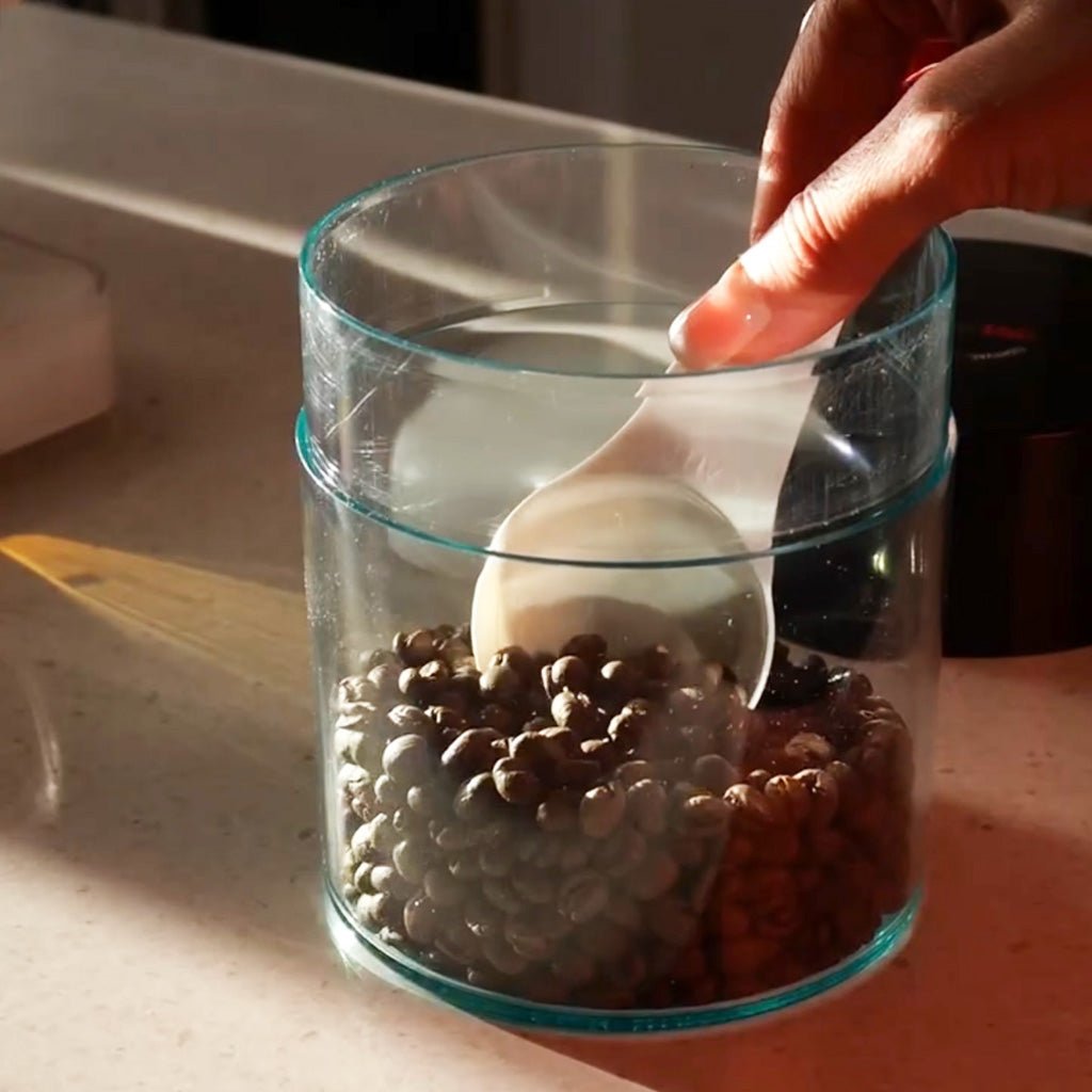 CoffeeVac Clear 250g Coffee Storage Container - Barista Supplies