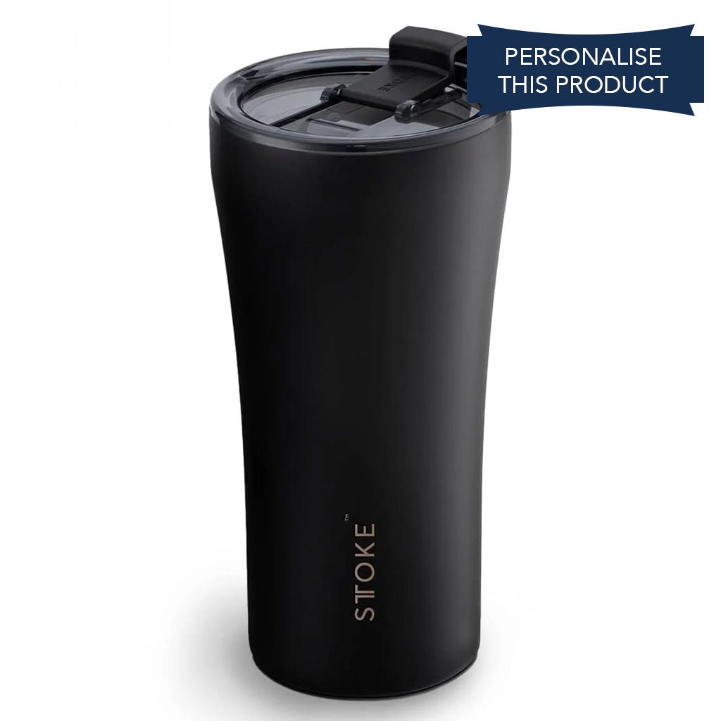 Sttoke 16oz Black Classic Series Reusable Coffee Cup - Barista Supplies