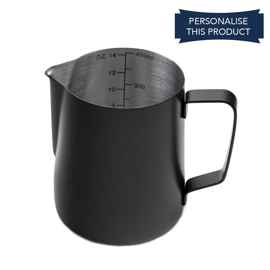 Barista Progear 400ml Black Milk Jug - Barista Supplies