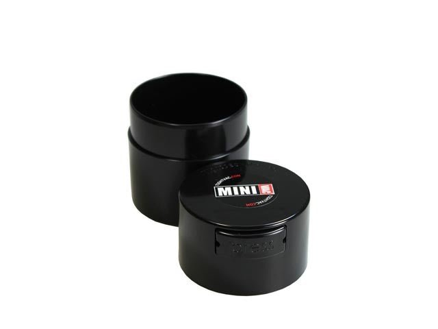 Black 40g MiniVac Coffee Storage Container - Barista Supplies