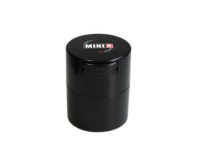 Black 40g MiniVac Coffee Storage Container - Barista Supplies