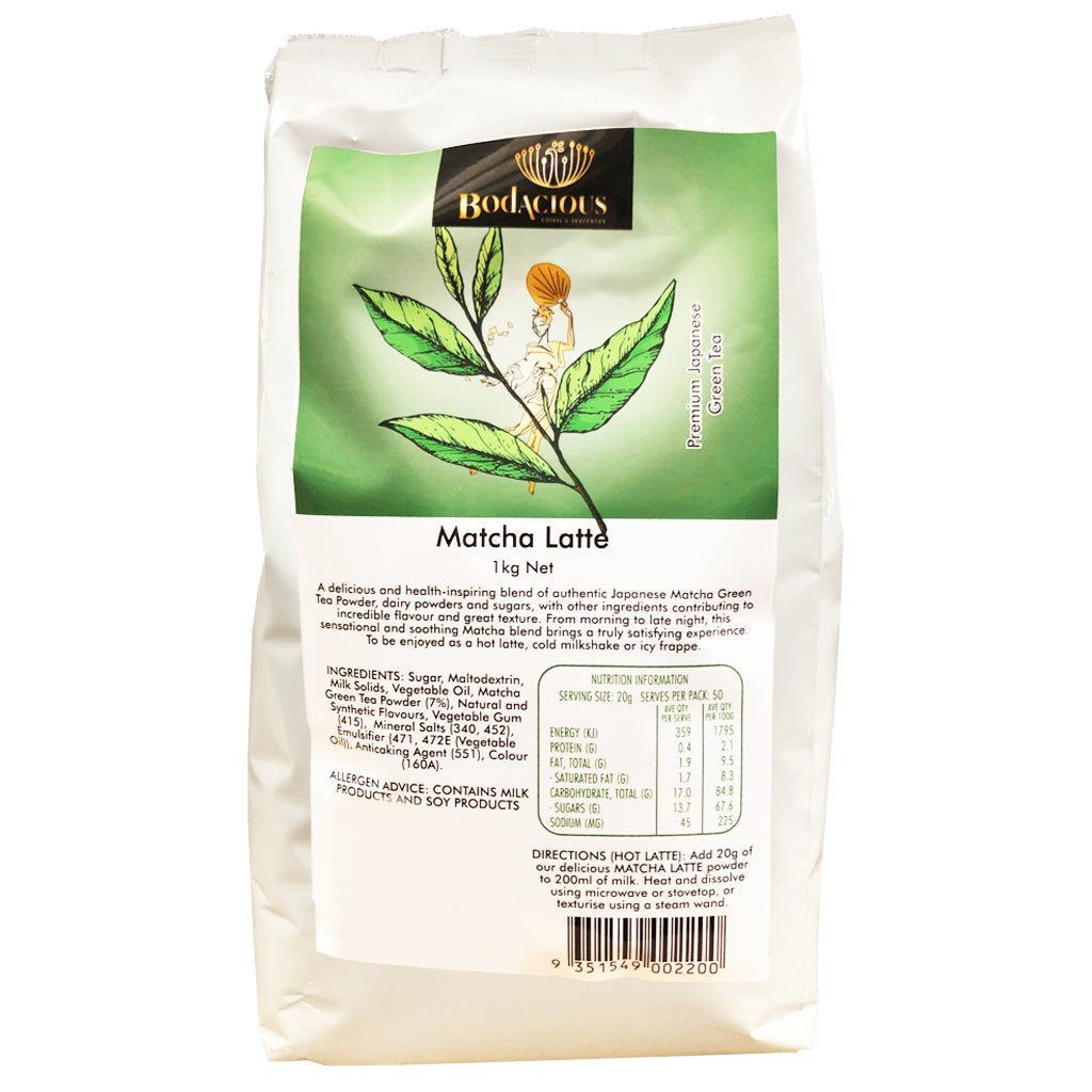 Bodacious Green Matcha Tea Latte 1kg - Barista Supplies