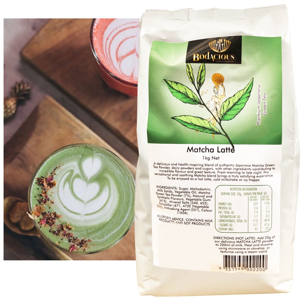 Bodacious Green Matcha Latte 1kg - Barista Supplies
