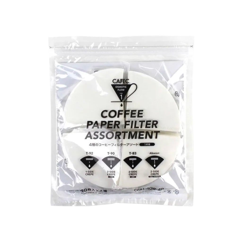 Cafec 1 Cup Assorted Filter Paper Pack - Barista Supplies