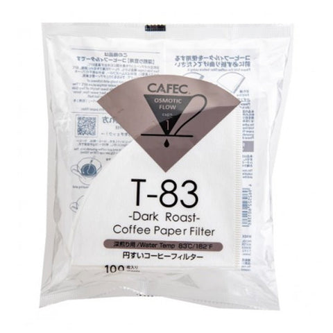 Cafec 1 Cup Dark Roast Filter Paper 100 Pack - Barista Supplies