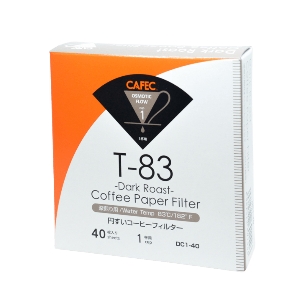 Cafec 1 Cup Dark Roast Filter Paper 40 Pack - Barista Supplies
