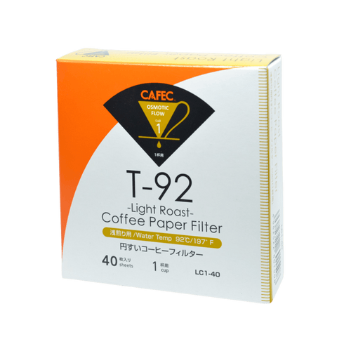 Cafec 1 Cup Light Roast Filter Paper 40 Pack - Barista Supplies