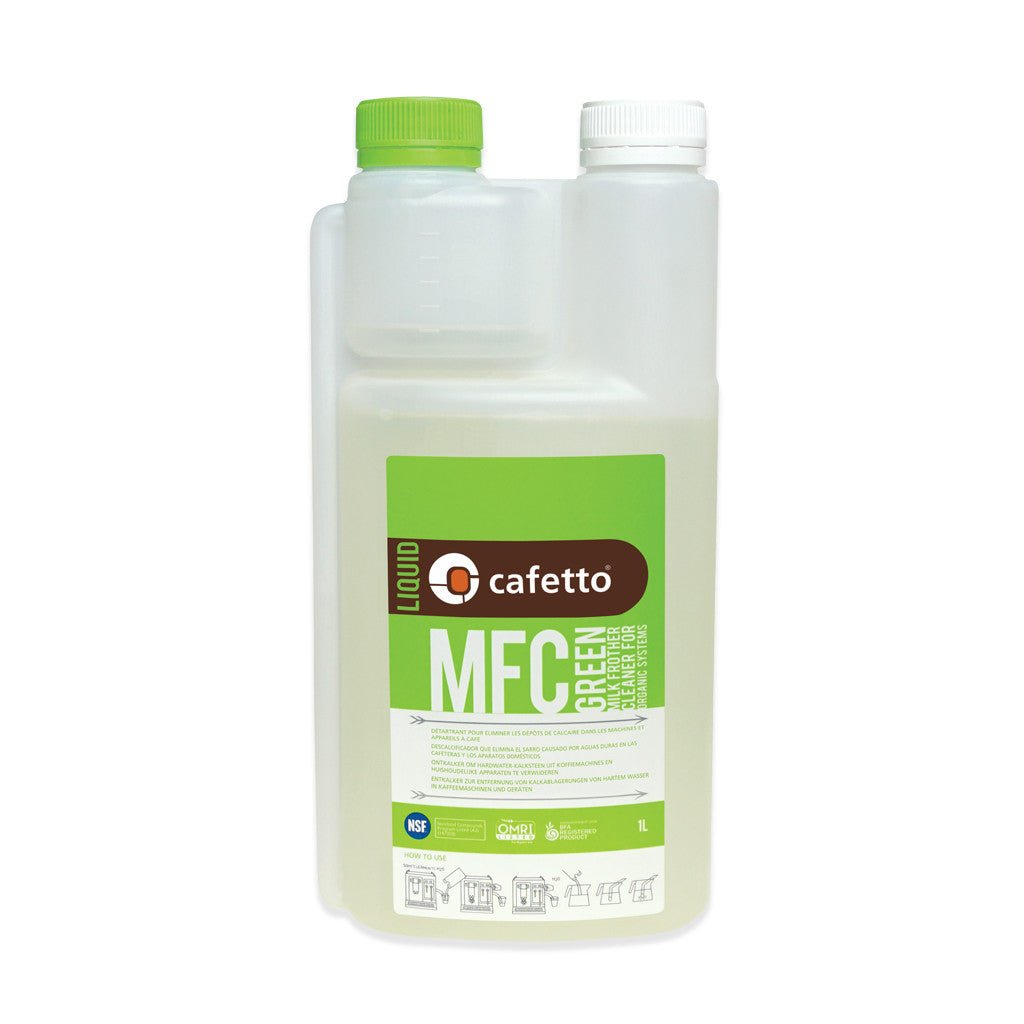 Cafetto 1 Litre Green Milk Frother Cleaner - Barista Supplies