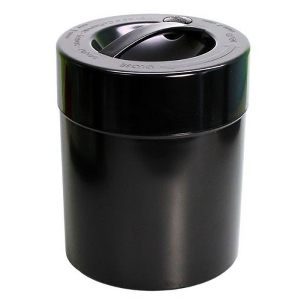 CoffeeVac Black 1kg Coffee Storage Container - Barista Supplies