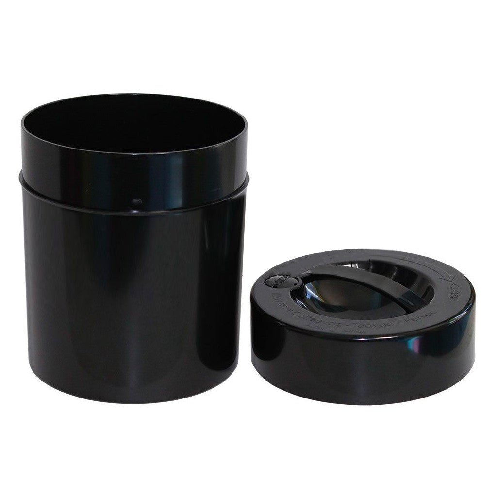 CoffeeVac Black 1kg Coffee Storage Container - Barista Supplies