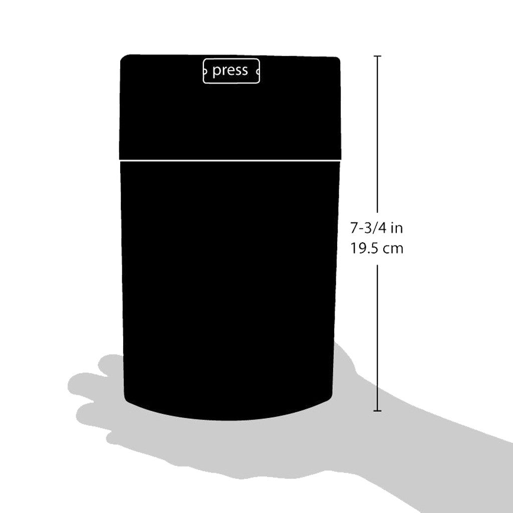 CoffeeVac Black 500g Coffee Storage Container - Barista Supplies