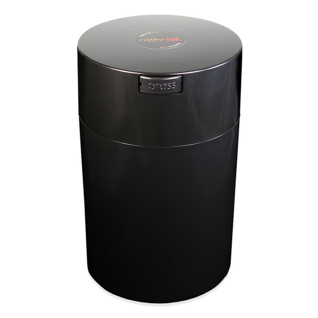 CoffeeVac Black 500g Coffee Storage Container - Barista Supplies