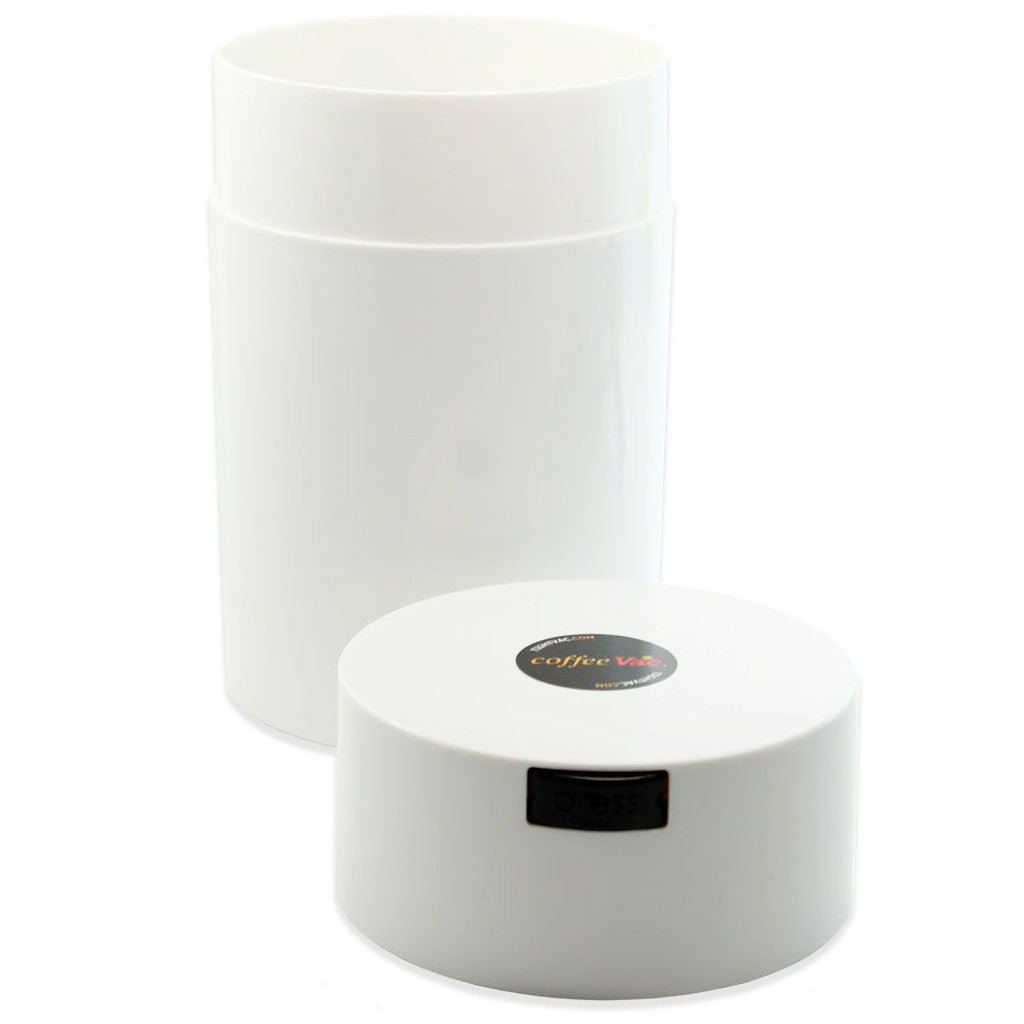 CoffeeVac 500g White Airtight Coffee Storage Container - Barista Supplies