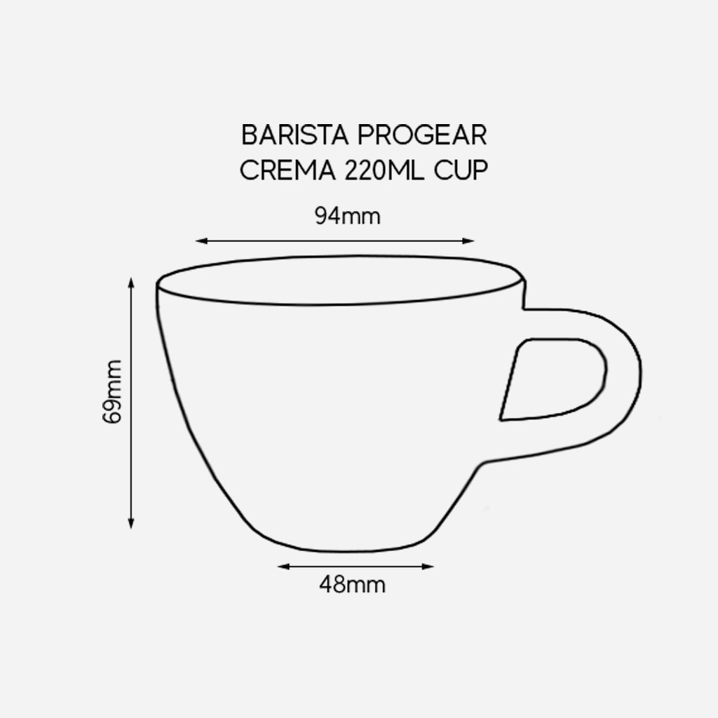 Barista Progear 220ml Crema Cup Set of 6 - Barista Supplies