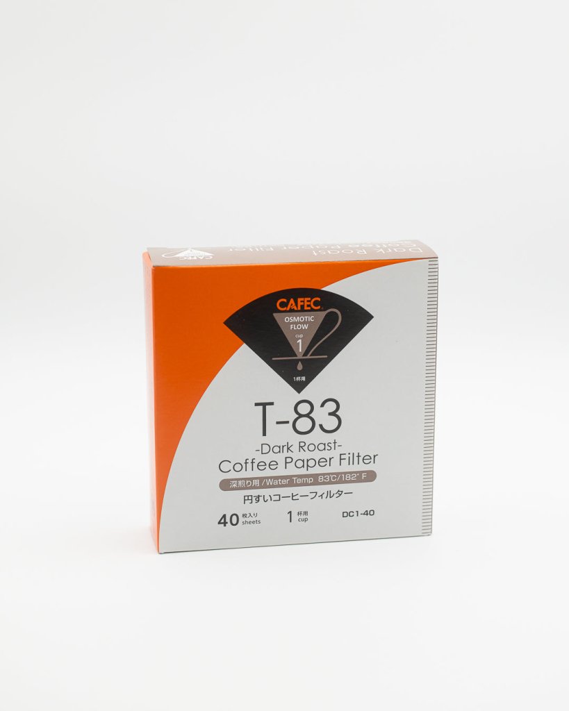 Cafec 1 Cup Dark Roast T-83 Filter Paper 40 Pack - Barista Supplies