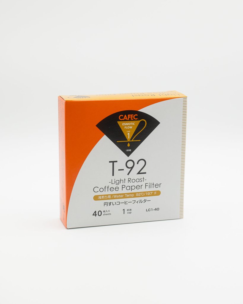 Cafec 1 Cup Light Roast T-92 Filter Paper 40 Pack - Barista Supplies
