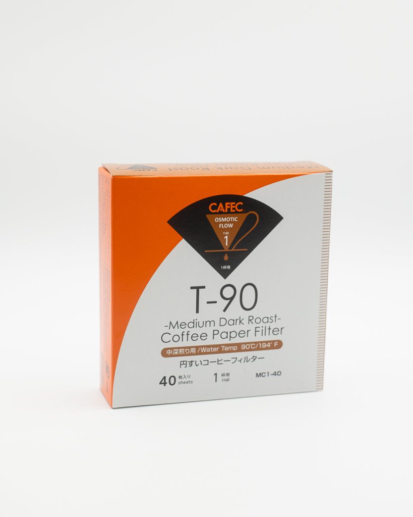 Cafec 1 Cup Medium Roast T-90 Filter Paper 40 Pack - Barista Supplies