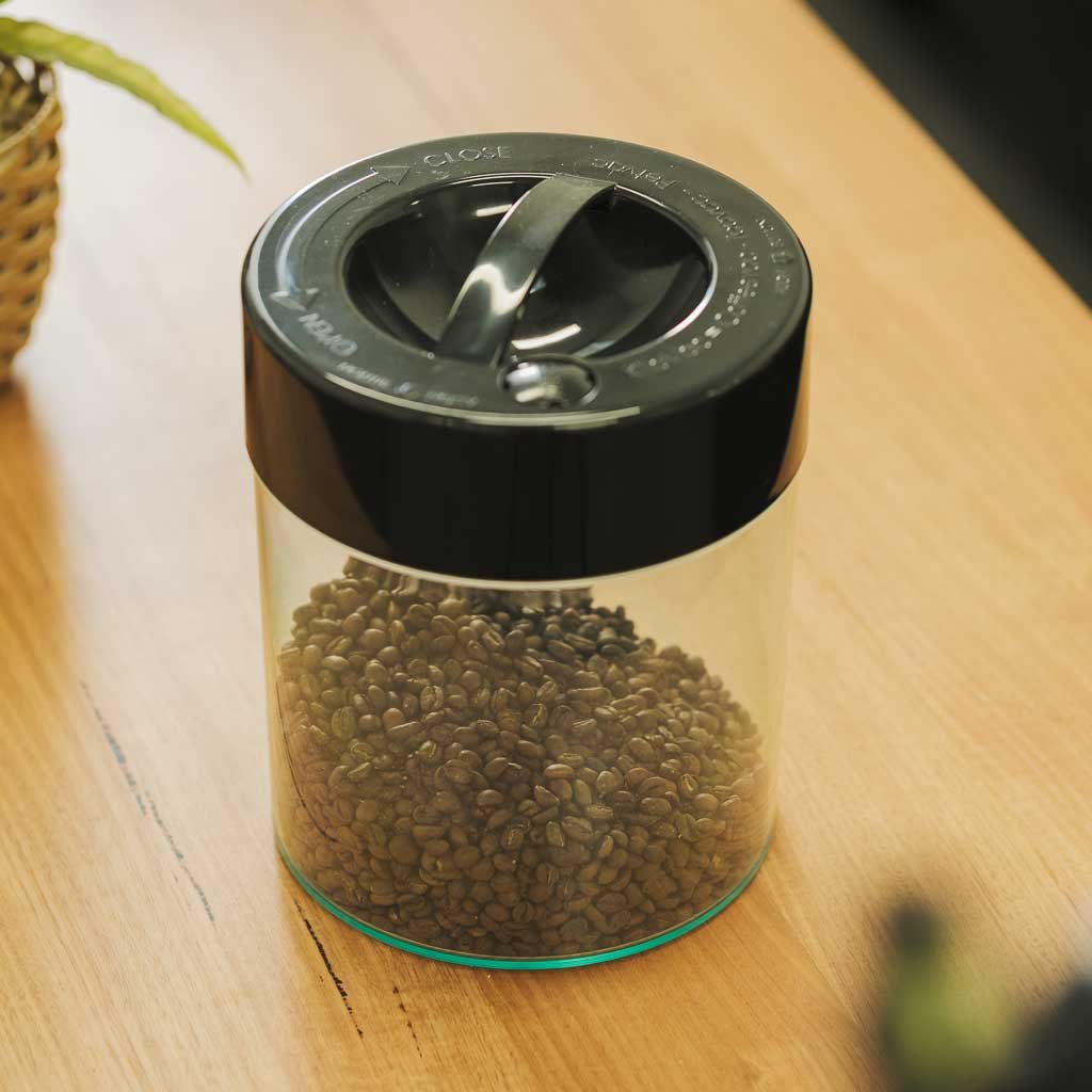 CoffeeVac 1kg Clear Airtight Coffee Storage Container - Barista Supplies