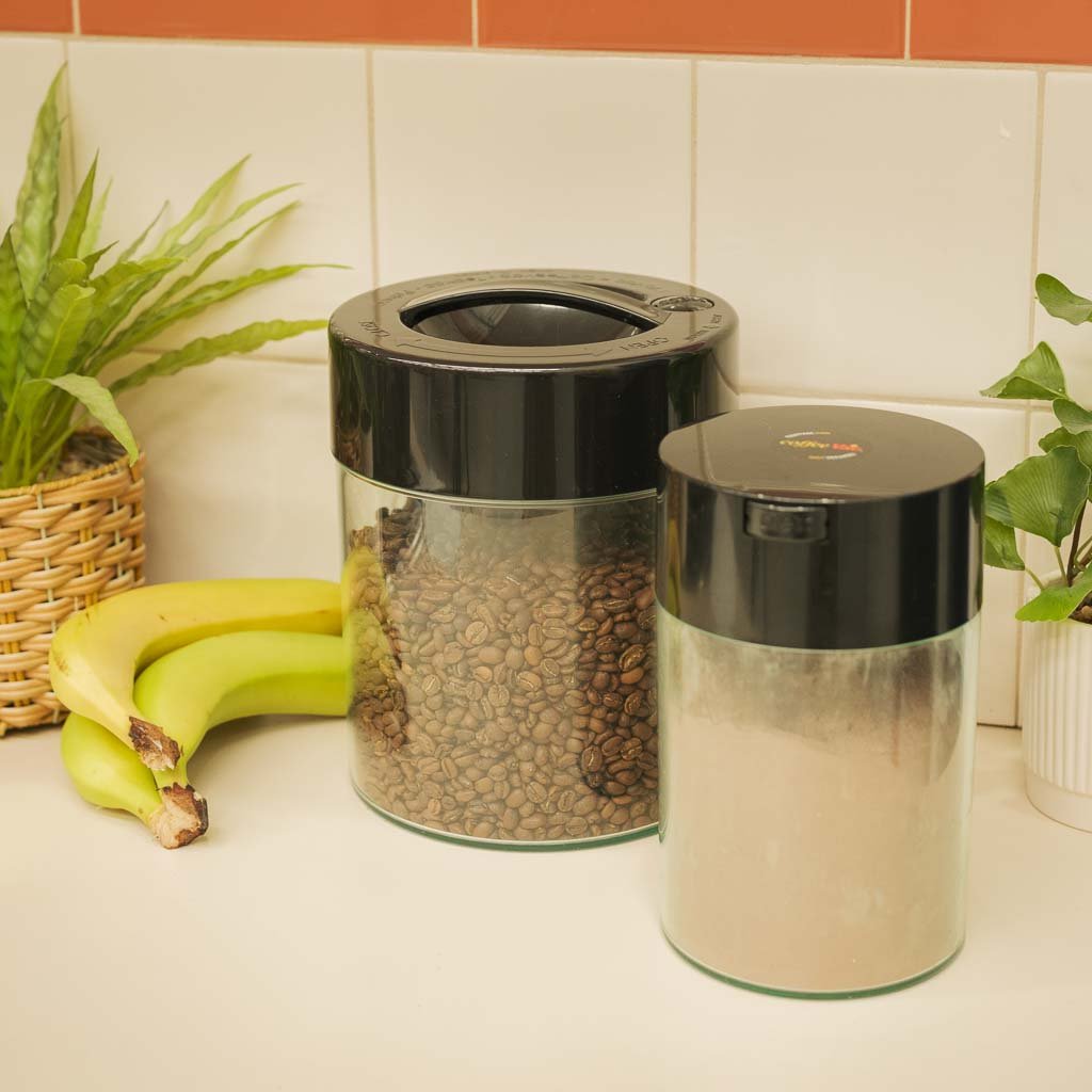 CoffeeVac 500g Clear Airtight Coffee Storage Container - Barista Supplies