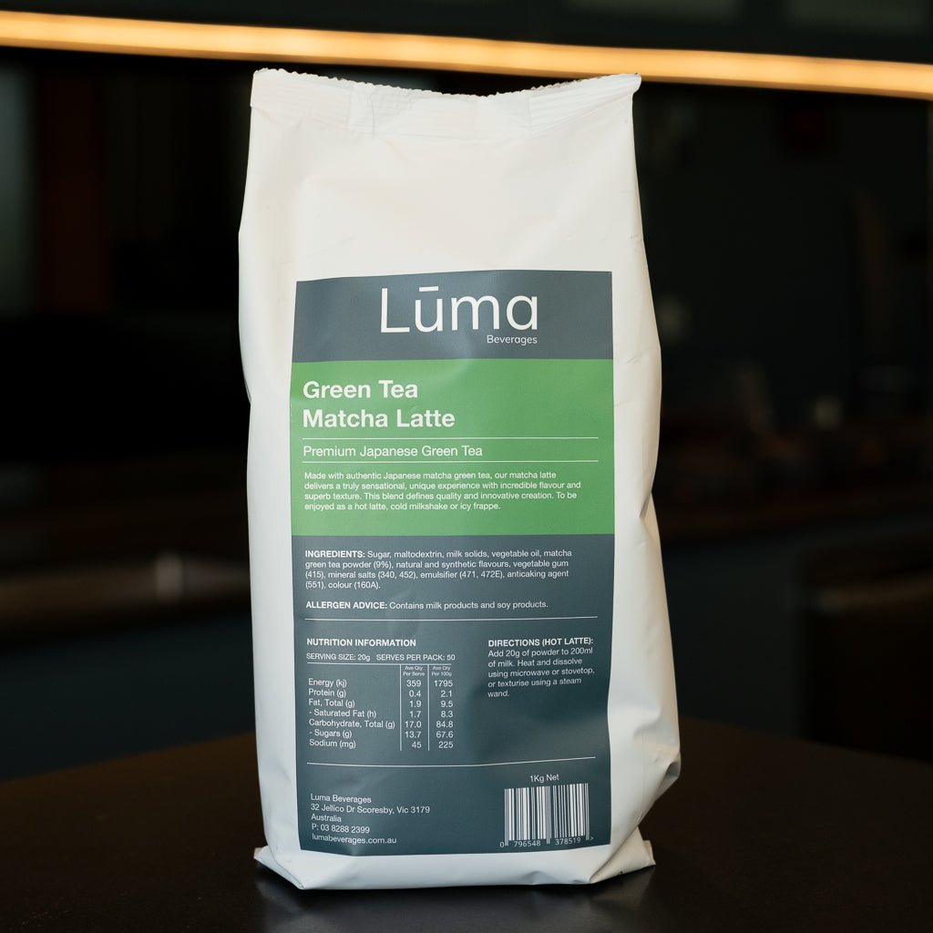 Luma Beverages Green Matcha Latte 1kg - Barista Supplies
