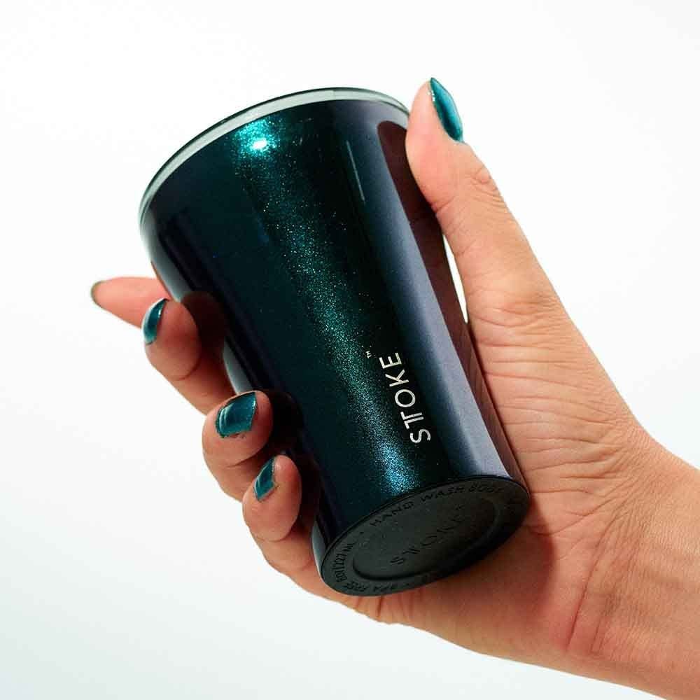 Sttoke 8oz Cosmic Green Reusable Coffee Cup - Barista Supplies