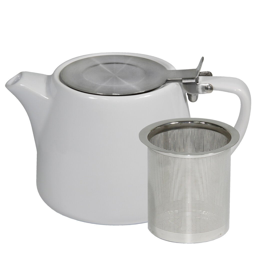 Brew 500ml White Stackable Infusion Teapot - Barista Supplies