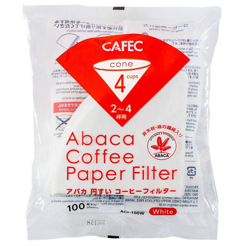 Cafec 2 Cup Abaca Filter Paper 100 Pack - Barista Supplies