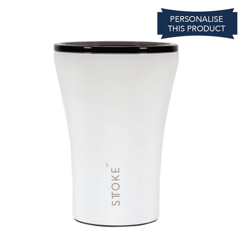 Sttoke 8oz White Reusable Cup - Barista Supplies
